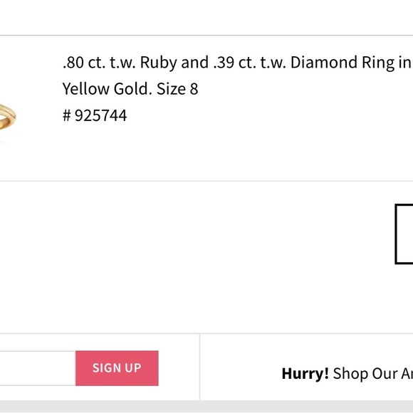 Ross Simons ruby and diamond ring size 8 - Picture 5 of 5